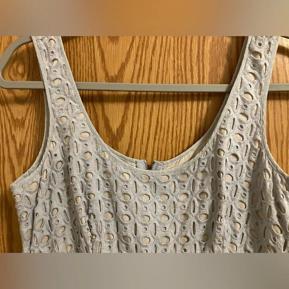 Ann Taylor Loft Pale Blue Eyelet lace fit and flare dress Women’s Size 6 - Picture 2 of 8